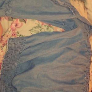 Blue off the shoulder crop